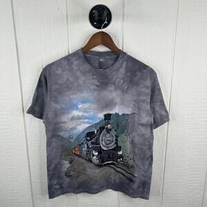 Y2K The Mountain Tie-Dye Train Graphic Tee Size Small